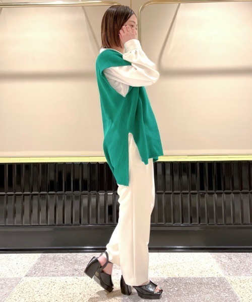 LILY BROWN（リリーブラウン）の「ベルトセットタックパンツ（その他パンツ・レディース・オフホワイト/ブラック/ミント/オレンジ・0/1）」の21枚目の写真