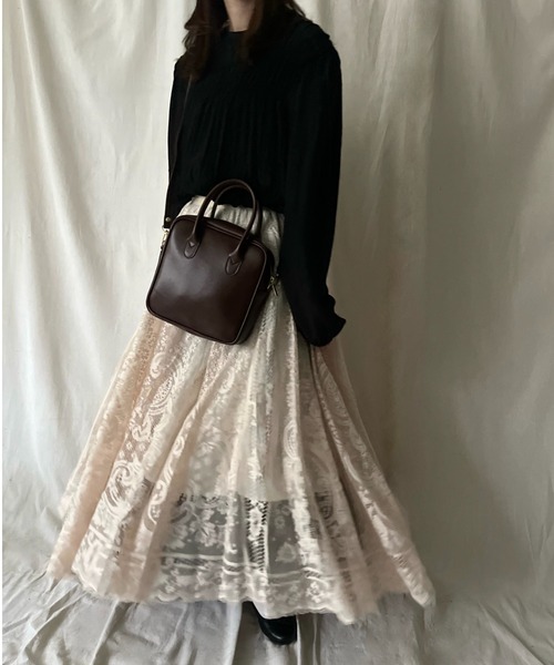 ISOOK（アイスー）の「【ZOZOTOWN限定】Square mini boston / スクエアミニボストン（ハンドバッグ・レディース・ブラック/アイボリー/バーガンディー・FREE）」の7枚目の写真