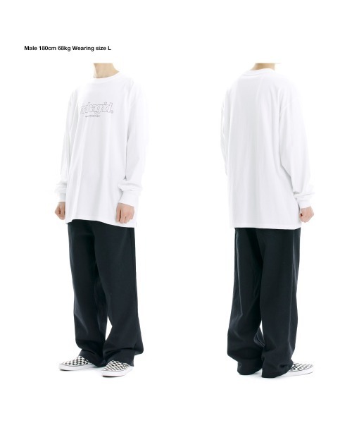 MAHAGRID（マハグリッド）の「【mahagrid】THIRD LOGO LS TEE / マハグリッド サード ロゴ ロングスリーブ Tシャツ（Tシャツ/カットソー・メンズ・ベージュ/ホワイト/ブルー/ブラック・LARGE/SMALL/X-LARGE/MEDIUM）」の5枚目の写真