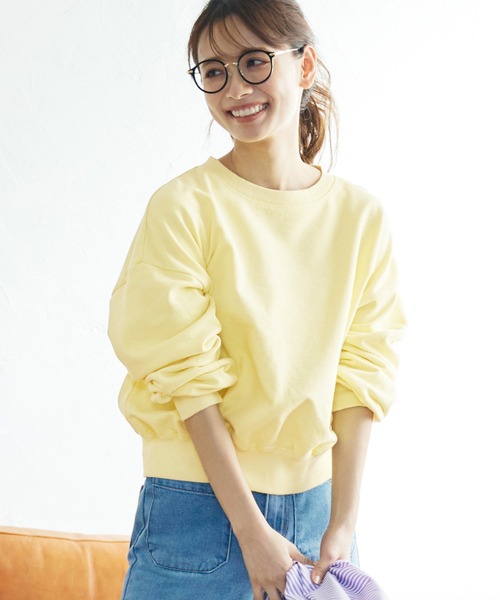 coca(coca)(コカ)の「春クロップドスウェット(スウェット・レディース・ブラック/グレー/イエロー・L/M)」の3枚目の写真