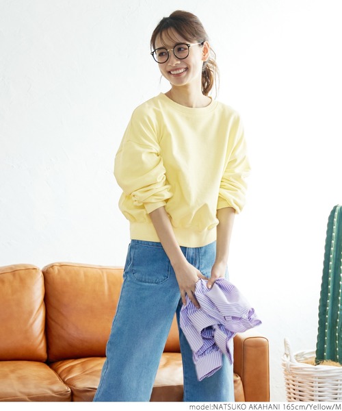 coca(coca)(コカ)の「春クロップドスウェット(スウェット・レディース・ブラック/グレー/イエロー・L/M)」の9枚目の写真