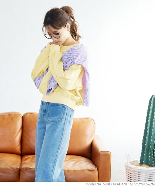 coca(coca)(コカ)の「春クロップドスウェット(スウェット・レディース・ブラック/グレー/イエロー・L/M)」の13枚目の写真