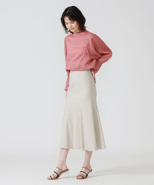 LOVELESS（ラブレス）の「楊柳 ハイネック ブラウス（シャツ/ブラウス・レディース・オフホワイト/ライトイエロー/ピンク系その他2・36）」の5枚目の写真