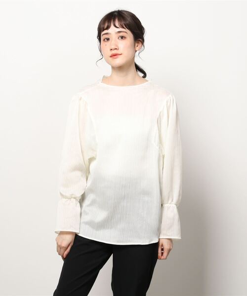 LOVELESS（ラブレス）の「楊柳 ハイネック ブラウス（シャツ/ブラウス・レディース・オフホワイト/ライトイエロー/ピンク系その他2・36）」の2枚目の写真