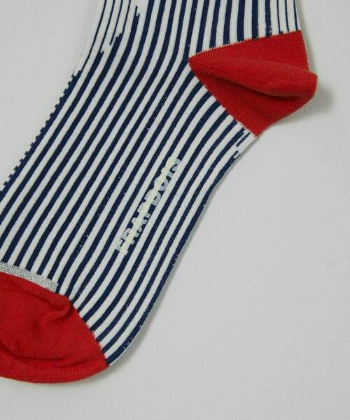 FRAPBOIS（フラボア）の「パッチストライプソックス（ソックス/靴下・レディース・グレイッシュブルー/ブラック/ホワイト・FREE）」の4枚目の写真