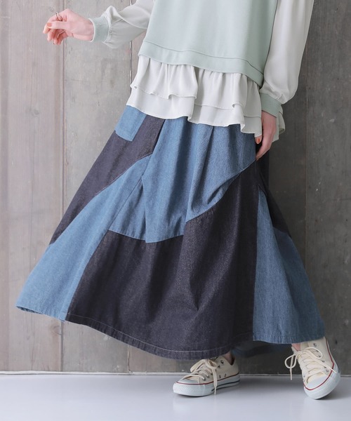 osharewalker(オシャレウォーカー)の「『アシメバルーン配色デニムスカート』(デニムスカート・レディース・ブルー・FREE)」の14枚目の写真