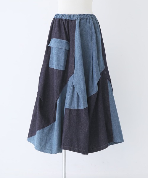 osharewalker(オシャレウォーカー)の「『アシメバルーン配色デニムスカート』(デニムスカート・レディース・ブルー・FREE)」の21枚目の写真