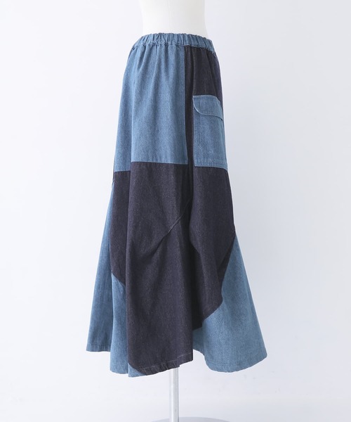 osharewalker(オシャレウォーカー)の「『アシメバルーン配色デニムスカート』(デニムスカート・レディース・ブルー・FREE)」の22枚目の写真