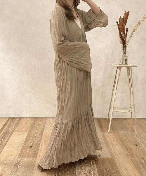 apres jour clair（アプレジュールクレア）の「【apresjour clair】フレアスリーブクリンクルワンピース【ZOZOTOWN限定アイテム】（ワンピース・レディース・アイボリー/モカ・X-LARGE/フリー）」の17枚目の写真