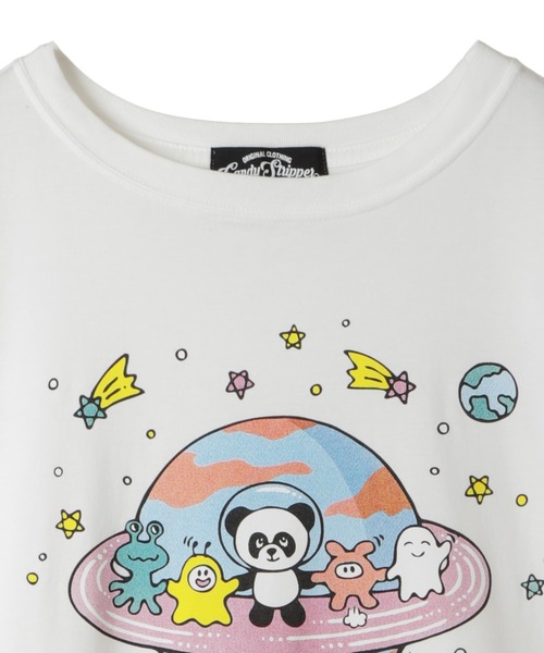 Candy Stripper(キャンディストリッパー)の「PEPE&SPACE FRIENDS BIG Tシャツ(Tシャツ/カットソー・レディース・パープル/オフホワイト/ブラック/ライトブルー・2)」の6枚目の写真