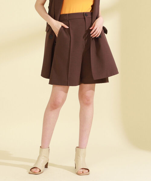 Ray BEAMS（レイビームス）の「Ray BEAMS / ピンタック ショートパンツ（その他パンツ・レディース・ダークブラウン/ベージュ・0/1）」の6枚目の写真