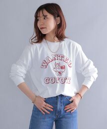 *【SHIPS別注】RUSSELL ATHLETIC: ビッグシルエット カレッジロゴ/アニマル プリント ロングスリーブ Tシャツ (ロンT)