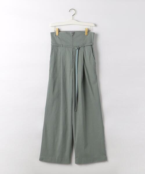 極美品♡グリーンレーベルリラクシング　ノーカラー　ワイドパンツ　ウエストリボン green label relaxing / グリーンレーベル リラクシング