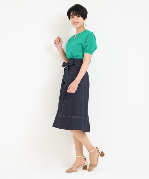 TRUDEA(トルディア)の「共ベルトステッチハギフレアスカート(スカート・レディース・ネイビー/ブルー・SMALL/MEDIUM)」の9枚目の写真