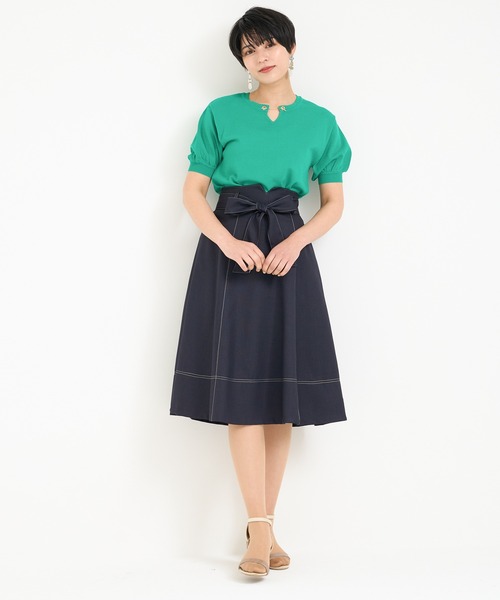 TRUDEA(トルディア)の「共ベルトステッチハギフレアスカート(スカート・レディース・ネイビー/ブルー・SMALL/MEDIUM)」の10枚目の写真