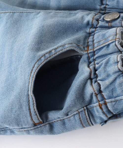 BREEZE（ブリーズ）の「もっとスキニーダメージデニムパンツ_ストレッチ 10分丈（デニムパンツ・キッズ・サックスブルー/ネイビー・140/80/130/110/120/90/100）」の11枚目の写真