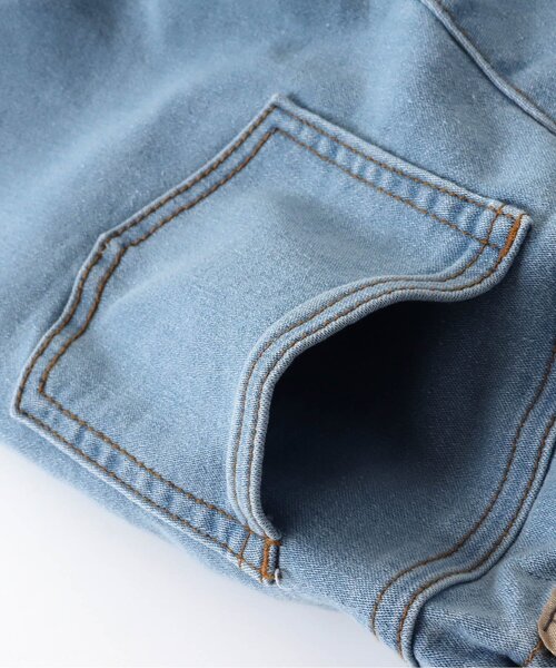 BREEZE（ブリーズ）の「もっとスキニーダメージデニムパンツ_ストレッチ 10分丈（デニムパンツ・キッズ・サックスブルー/ネイビー・140/80/130/110/120/90/100）」の12枚目の写真