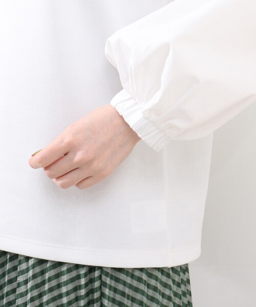 DRESKIP（ドレスキップ）の「◆異素材ボリューム袖プルオーバー（Tシャツ/カットソー・レディース・ブラック/オフホワイト/グリーン/サンドベージュ・04/03/02）」の9枚目の写真