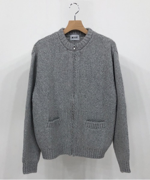 KIIT（キート）の「KIIT キート / ZIP UP KINT CARDIGAN オーバーサイズ ジップニットクルーカーディガン ルーズカーディガン / KIN-K59-107（カーディガン/ボレロ・メンズ・ブラック/レッド/杢グレー/ブルー・2/3）」の2枚目の写真
