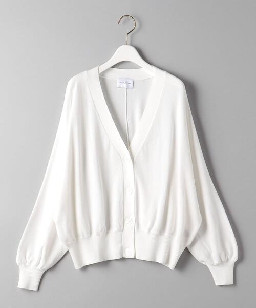 【ユナイテッドアローズ 】 ホワイト Vネック カーディガン 38サイズ UNITED ARROWS - 【WHITE】シアー Vネック カーディガン 5SLの