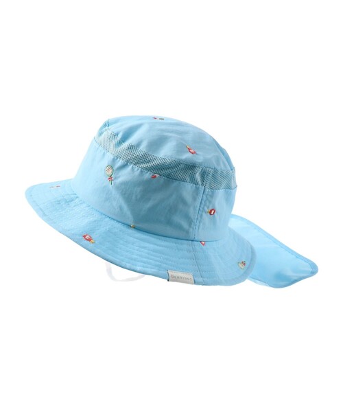 BRANSHES(ブランシェス)の「刺繍アウトドアハット(ハット・キッズ・サックスブルー/アイボリー・52cm/50cm/54cm/56cm)」の1枚目の写真