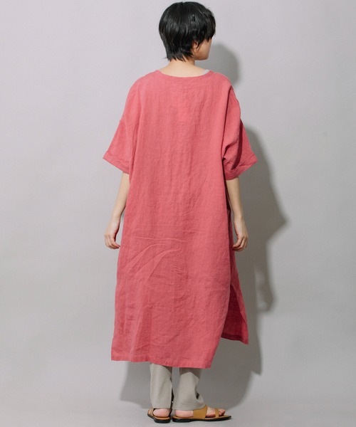 Munich（ミューニック）の「60sフレンチリネンリラックスワンピース（ワンピース・レディース・ホワイト/ブラック/グレー/カーキ/ピンク・FREE）」の9枚目の写真