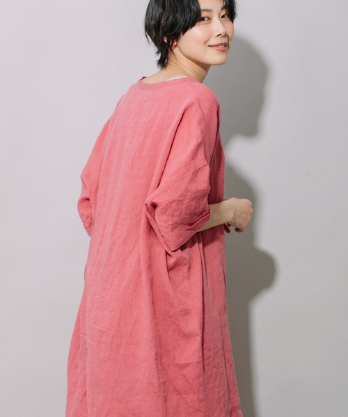 Munich（ミューニック）の「60sフレンチリネンリラックスワンピース（ワンピース・レディース・ホワイト/ブラック/グレー/カーキ/ピンク・FREE）」の14枚目の写真