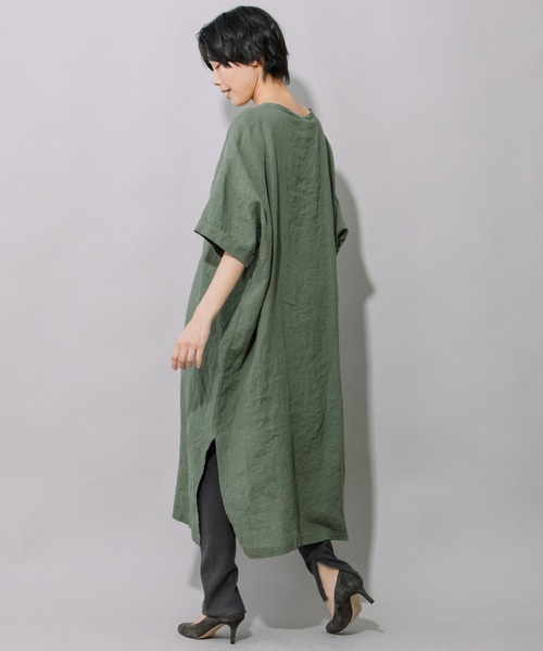 Munich（ミューニック）の「60sフレンチリネンリラックスワンピース（ワンピース・レディース・ホワイト/ブラック/グレー/カーキ/ピンク・FREE）」の18枚目の写真