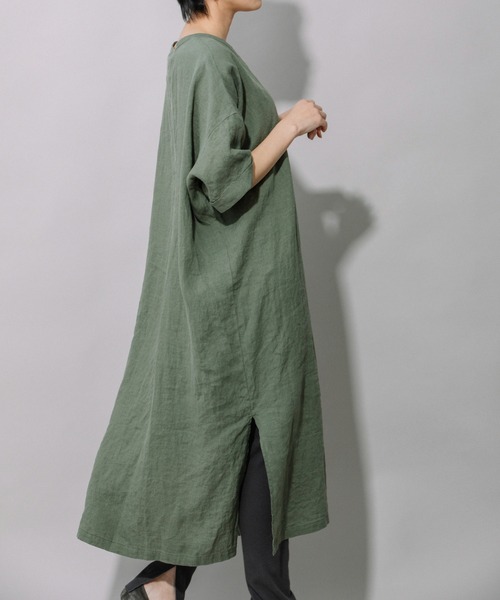 Munich（ミューニック）の「60sフレンチリネンリラックスワンピース（ワンピース・レディース・ホワイト/ブラック/グレー/カーキ/ピンク・FREE）」の20枚目の写真