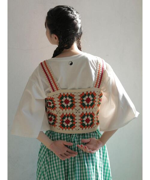 ESCAR(エスカー)の「・ESCAR インヤンptフレアスリーブTシャツ(Tシャツ/カットソー・レディース・ブラック/ラベンダー/オフホワイト・FREE)」の9枚目の写真