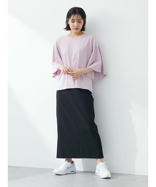 ESCAR(エスカー)の「・ESCAR インヤンptフレアスリーブTシャツ(Tシャツ/カットソー・レディース・ブラック/ラベンダー/オフホワイト・FREE)」の22枚目の写真