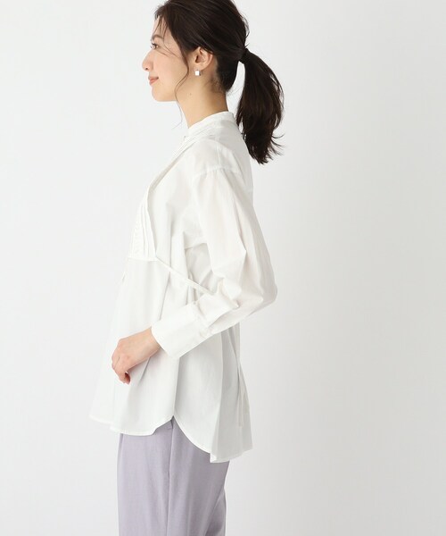 index(インデックス)の「◆コットンピンタックシャツチュニック【WEB限定アイテム】(チュニック・レディース・グリーン系/ブラック/ホワイト系・36/42/40/38)」の5枚目の写真