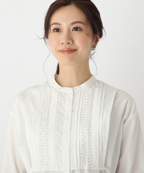index(インデックス)の「◆コットンピンタックシャツチュニック【WEB限定アイテム】(チュニック・レディース・グリーン系/ブラック/ホワイト系・36/42/40/38)」の7枚目の写真