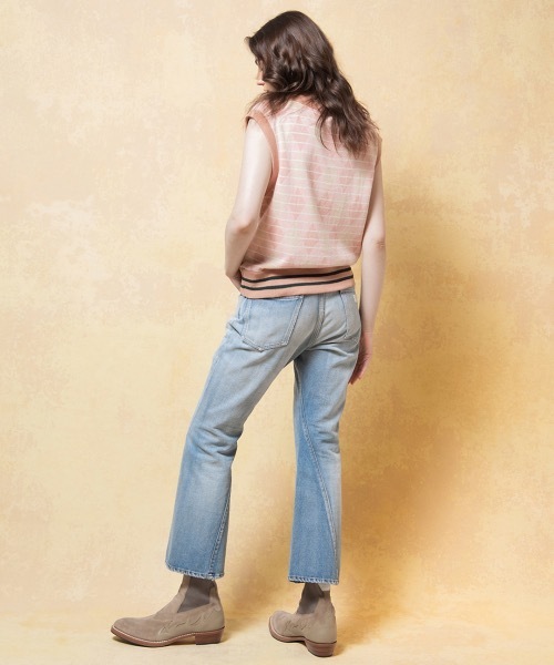 FORSOMEONE（フォーサムワン）の「FORSOMEONE RETRO KNIT VEST（ベスト・メンズ・ライトピンク/グリーン・48/50/46）」の17枚目の写真