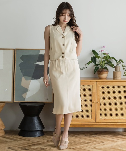 Julia Boutique（ジュリアブティック）の「ベルト付きリネンタイトスカート/22116（スカート・レディース・ブラック/ベージュ/ブラウン/イエロー・ONE）」の13枚目の写真