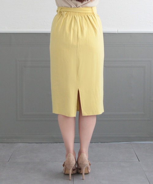 Julia Boutique（ジュリアブティック）の「ベルト付きリネンタイトスカート/22116（スカート・レディース・ブラック/ベージュ/ブラウン/イエロー・ONE）」の19枚目の写真