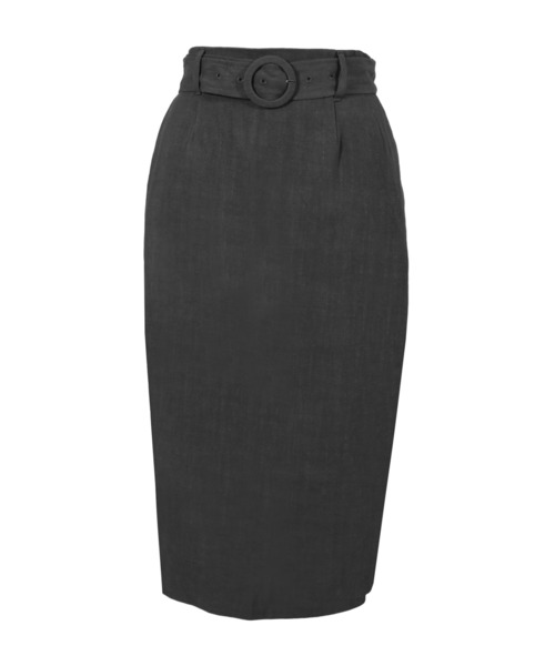 Julia Boutique（ジュリアブティック）の「ベルト付きリネンタイトスカート/22116（スカート・レディース・ブラック/ベージュ/ブラウン/イエロー・ONE）」の10枚目の写真