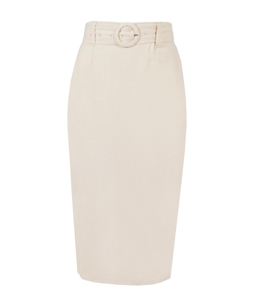 Julia Boutique（ジュリアブティック）の「ベルト付きリネンタイトスカート/22116（スカート・レディース・ブラック/ベージュ/ブラウン/イエロー・ONE）」の7枚目の写真