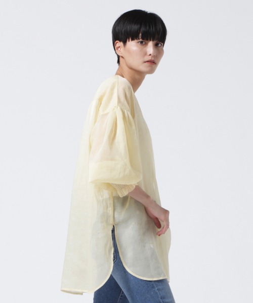 RehersalL(リハーズオール)の「rehersall/リハーズオール/シフォンボイルボリュームスリーブブラウス(シャツ/ブラウス・レディース・ブラック/ベージュ・FREE)」の12枚目の写真