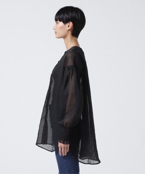 RehersalL(リハーズオール)の「rehersall/リハーズオール/シフォンボイルボリュームスリーブブラウス(シャツ/ブラウス・レディース・ブラック/ベージュ・FREE)」の5枚目の写真
