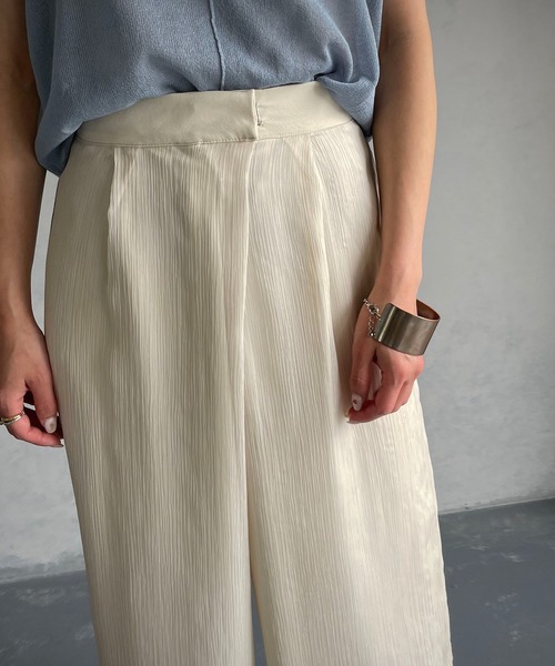 &g'aime(アンジェム)の「【&g’aime】シアーワイドパンツ(スラックス・レディース・ブラック/オフホワイト・FREE)」の12枚目の写真