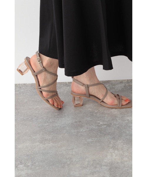 GLOBAL WORK（グローバルワーク）の「ジュエリーヒールサンダル/275498（サンダル・レディース・ブラック/ベージュ/ピンク/グリーン/アイボリー・SMALL/MEDIUM/LARGE）」の4枚目の写真