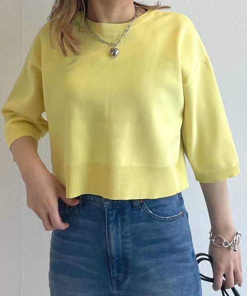 w closet(ダブルクローゼット)の「【2WAY】スナップボタン半袖カーディガン(カーディガン/ボレロ・レディース・ブラック/オフホワイト/ピンク/イエロー/ピンク系・FREE)」の1枚目の写真