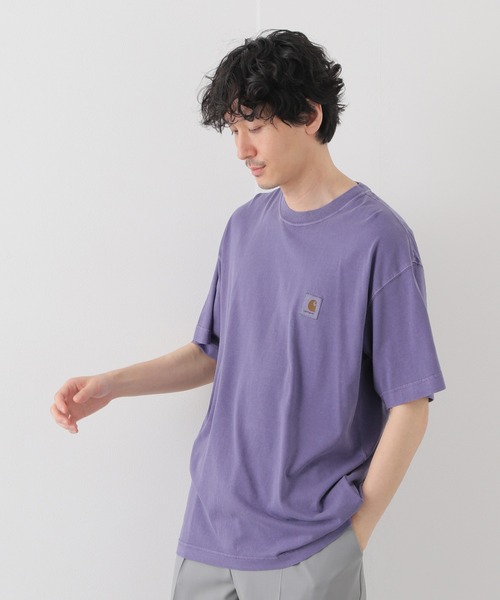 Carhartt WIP(カーハートダブリューアイピー)の「【Carhartt WIP / カーハート ダブリューアイピー】S/S NELSON T-SHIRT(Tシャツ/カットソー・メンズ・ブラック/パープル/ホワイト×ホワイト/キャメル・MEDIUM/LARGE)」の4枚目の写真