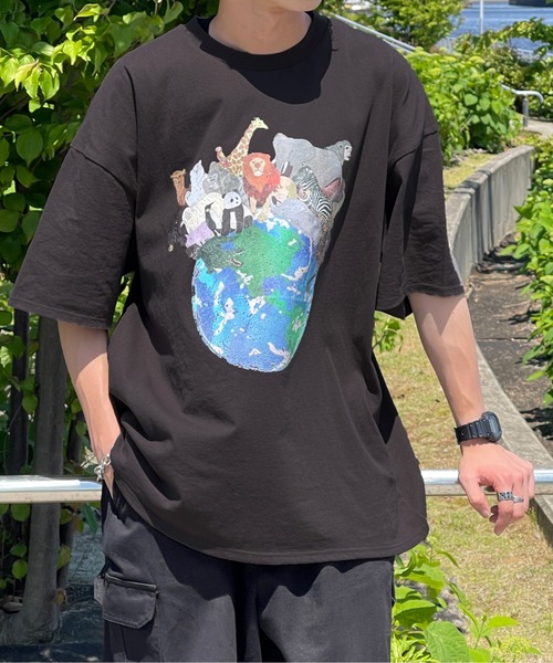 kutir(クティール)の「ヴィンテージライクアニマルTシャツ(Tシャツ/カットソー・メンズ・チャコールグレー/オフホワイト/グリーン・MEDIUM/LARGE)」の17枚目の写真