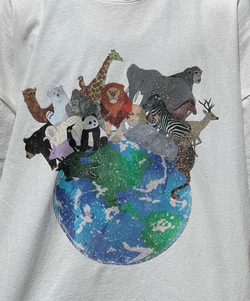 kutir(クティール)の「ヴィンテージライクアニマルTシャツ(Tシャツ/カットソー・メンズ・チャコールグレー/オフホワイト/グリーン・MEDIUM/LARGE)」の12枚目の写真