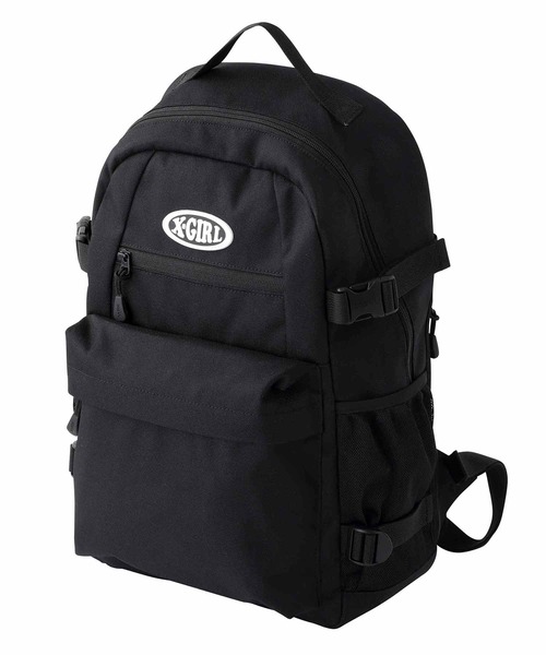 X-girl（エックスガール）の「定番｜OVAL LOGO BACKPACK/オーバルロゴ　バッグパック/リュック（バックパック/リュック・レディース・バーガンディー/ブラック・ONE SIZE）」の5枚目の写真