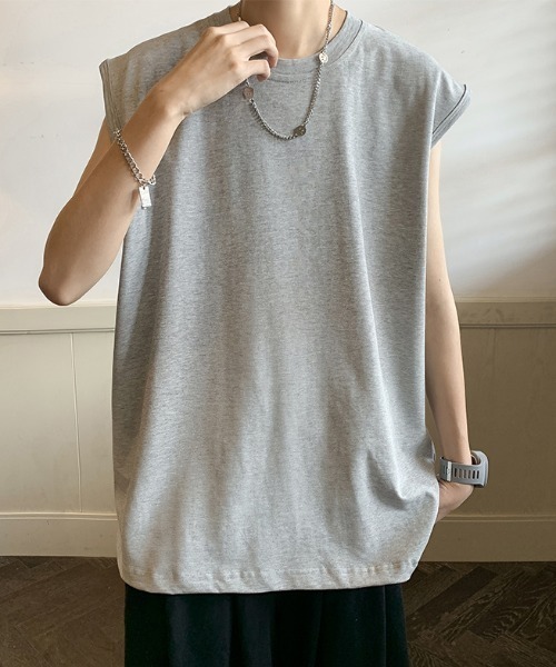 MGV（エムジーヴィー）の「'オーバーサイズタンクトップ（タンクトップ・メンズ・ホワイト/ライトブルー/ブラック/グレー/ブルー・MEDIUM/LARGE/X-LARGE）」の3枚目の写真