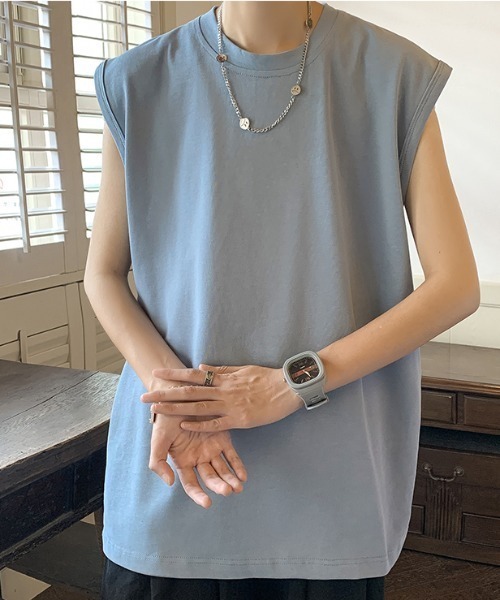 MGV（エムジーヴィー）の「'オーバーサイズタンクトップ（タンクトップ・メンズ・ホワイト/ライトブルー/ブラック/グレー/ブルー・MEDIUM/LARGE/X-LARGE）」の4枚目の写真