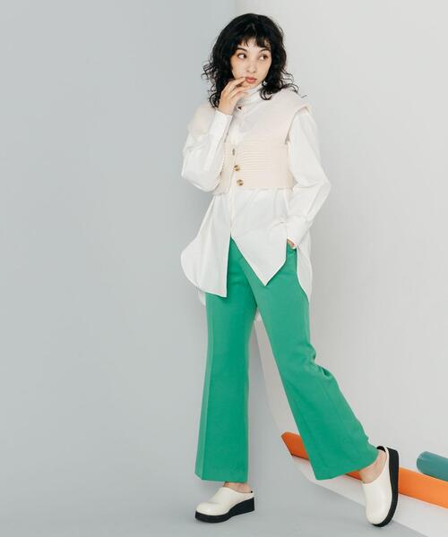 CITEN（シテン）の「＜CITEN＞フロントボタン ローゲージ ビスチェ（ベスト・レディース・ブラック/オフホワイト・FREE）」の3枚目の写真